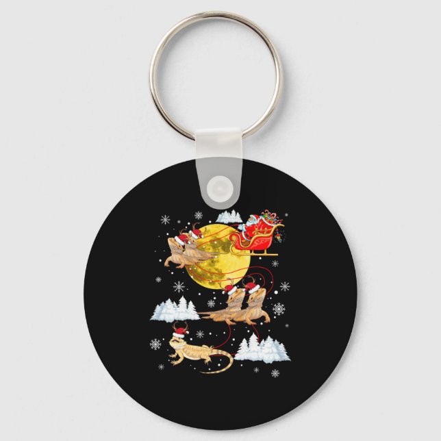 Llavero Bearded Dragon Reindeer Christmas Pajama Santa Xma (Anverso)