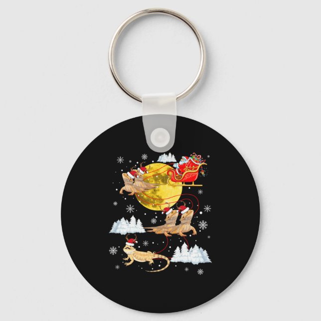Llavero Bearded Dragon Reindeer Christmas Pajama Santa Xma (Anverso)