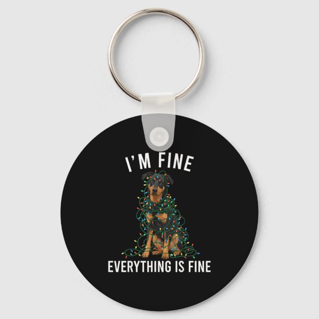 Llavero Beauceron Christmas I'm Fine Everything Is Fine  (Anverso)