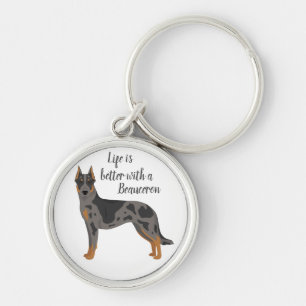 Llavero Beauceron. Perro de pastor de pelo corto francés