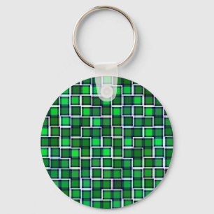 Llavero Beautiful Abstract Tile Pattern in Green