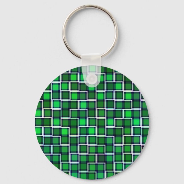 Llavero Beautiful Abstract Tile Pattern in Green (Anverso)