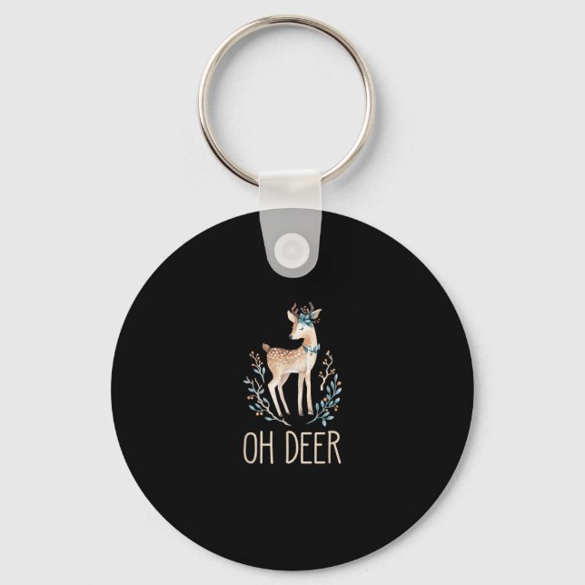 Llavero Beautiful Funny Deer Oh Deer Modern Design (Anverso)