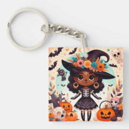 Llavero Beautiful little witch halloween party