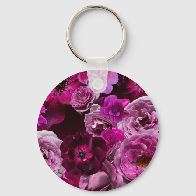 Llavero Beautiful Purple Rose Collage (Anverso)