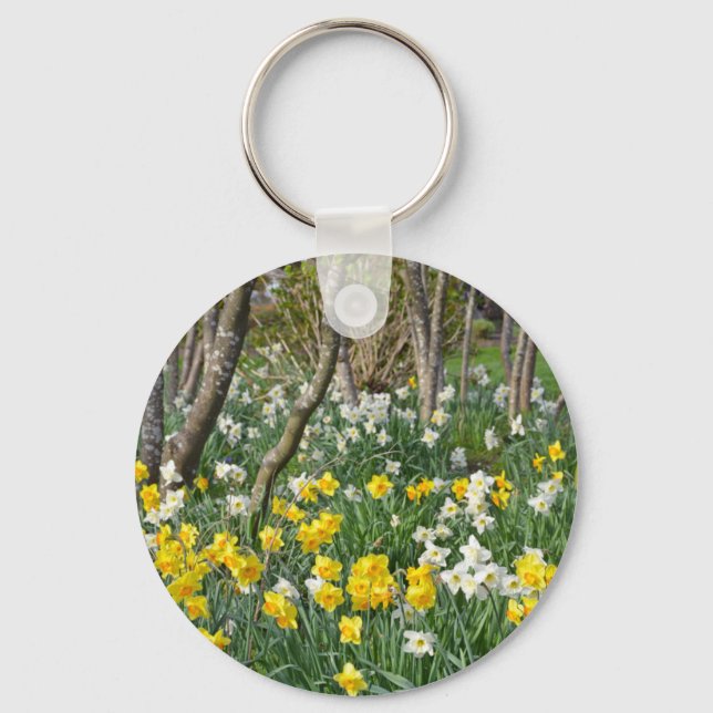 Llavero Beautiful spring daffodil garden (Anverso)