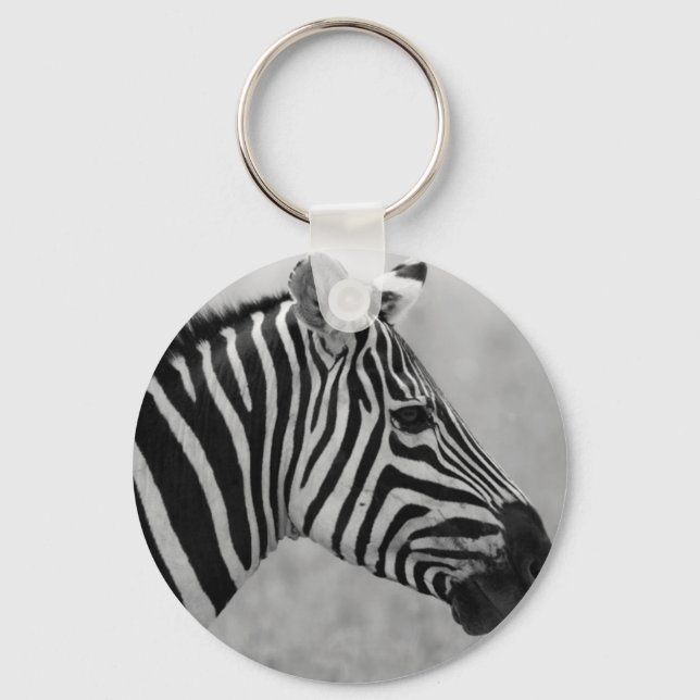 Llavero Beautiful wild black and white zebra design (Anverso)
