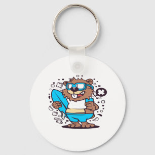Llavero Beaver Surfing