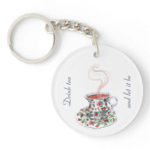 Beba té y deja que sea una cita del eslogan, rosa 