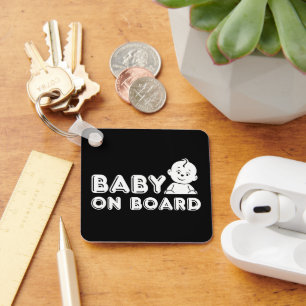 Llavero Bebé a bordo de la invitación del embarazo