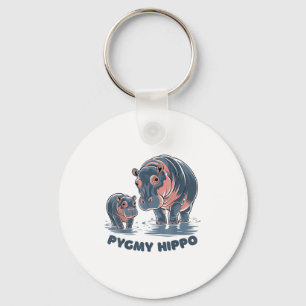 Llavero Bebé adorable hipopótamo pigmeo Moo Deng divertido