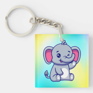 Llavero Bebé Elefante Lindo Sentado Dibujo-23800