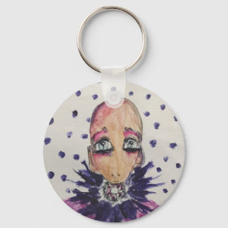 Llavero Bebé glamuroso en violeta