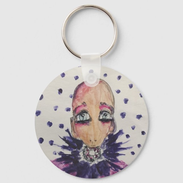 Llavero Bebé glamuroso en violeta (Anverso)