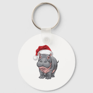 Llavero Bebé Hippo Moo Deng Navidades Camisa Para Niños, W