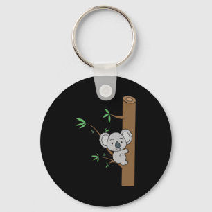Llavero Bebé Koala Adorable Subiendo un Árbol de Eucalipto
