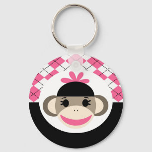 Llavero Bebé lindo chica mochila mono rosado argelia negra