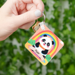 Llavero Bebé lindo Panda Rainbow