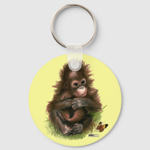 Llavero Bebé orangután y mariposa