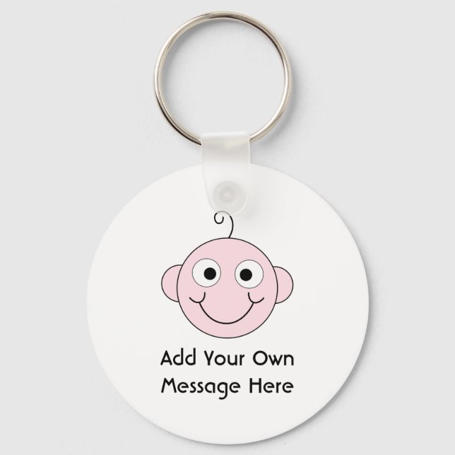 Llavero Bebé sonriente. Texto personalizado. (Anverso)