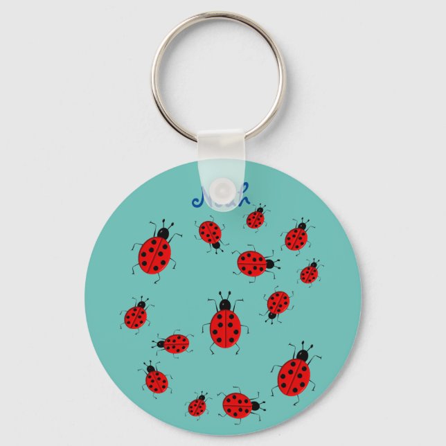 Llavero Bebé y niños, lindos ladybugs, personalizados (Anverso)