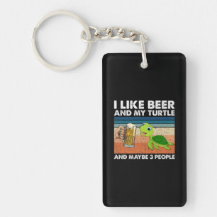 Llavero Bebedor De Cerveza Me Gusta La Cerveza Y Mi Tortug