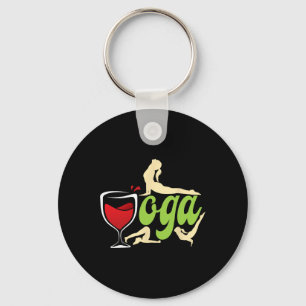 Llavero Bebedor de Vino Yoga de Vino Yoguis Divertido Yoga
