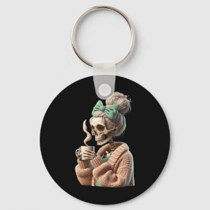 Llavero Beber Coffee Skeleton Para Mujeres Cofón Regalo