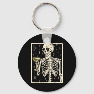 Llavero Beber esqueleto Martini Tail Retro Halloween Cos