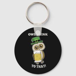Llavero Bebida de búho del día de San Patricio a eso diver