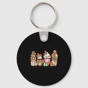 Llavero Bebida de café de Navidad con galleta de jengibre