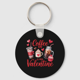 Llavero Bebida Helada de Cupcake Corazón Mi Valentín Café