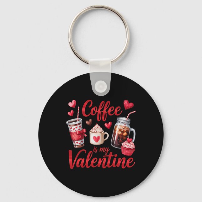 Llavero Bebida Helada de Cupcake Corazón Mi Valentín Café (Anverso)