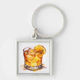 Llavero Bebida Whiskey de acuarela