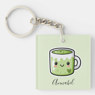 Llavero Bebida y pastel de matcha personalizados
