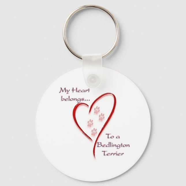 Llavero Bedlington Terrier Heart Pertenece (Anverso)