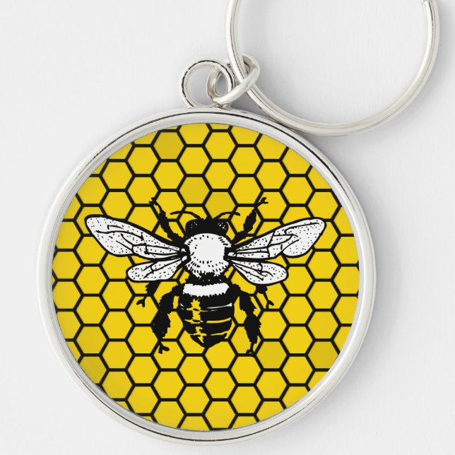 Llavero Bee and honeycomb keychain for beekeepers (Frente)