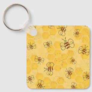 Llavero Bee Buzzing Honey Bees Cute
