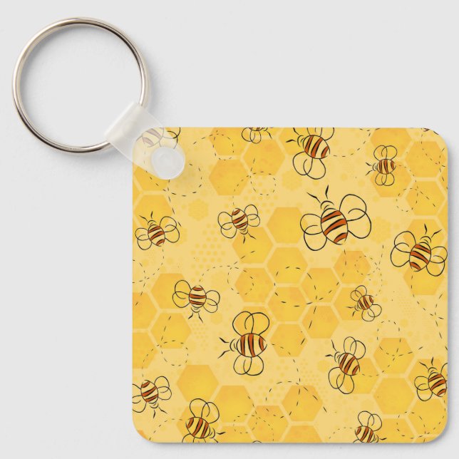 Llavero Bee Buzzing Honey Bees Cute (Anverso)