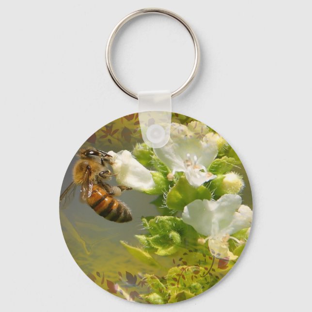 Llavero Bee de flores (Anverso)