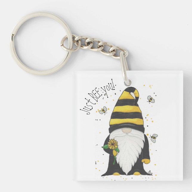 Llavero Bee Gnome - ¡AQUÍ! (Frente)