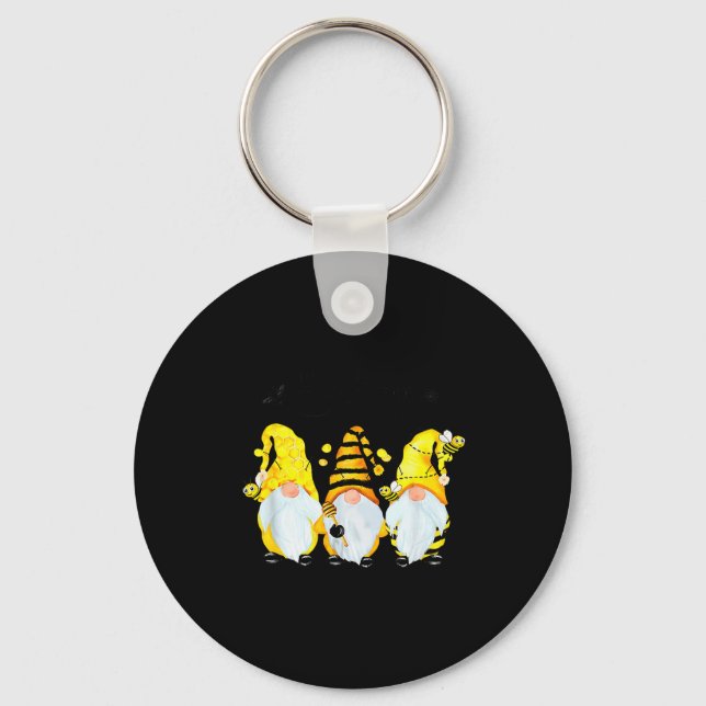 Llavero Bee Happy Bee Gnome Spring  (Anverso)