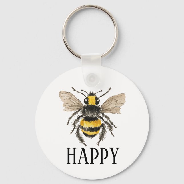 Llavero Bee Happy Honey Bee Keychain (Anverso)