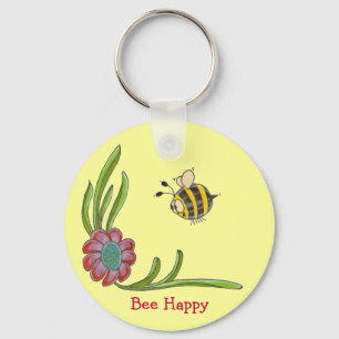 Llavero Bee Happy Keychain