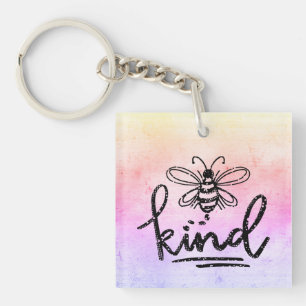 Llavero Bee Kind Rainbow Ombre