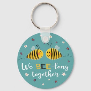 Llavero BEE-long junto con abejas y flores Valentine