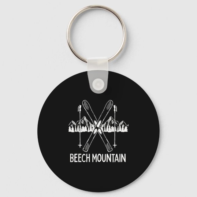 Llavero Beech Mountain North Carolina NC Retro Skiing (Anverso)