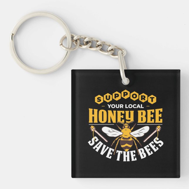 Llavero Beekeeper Gift | Abeja Salven Las Abejas (Frente)