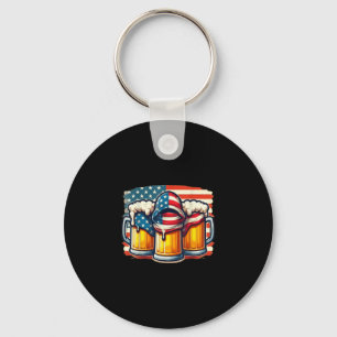 Llavero Beer Bandera Estadounidense 4 De Julio Hombres Muj