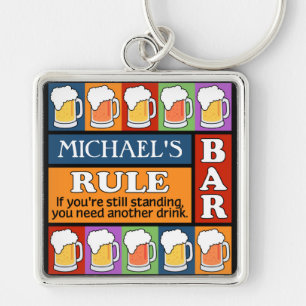 Llavero BEER Bar Pop Art CUSTOM NOMBRE cadena de claves
